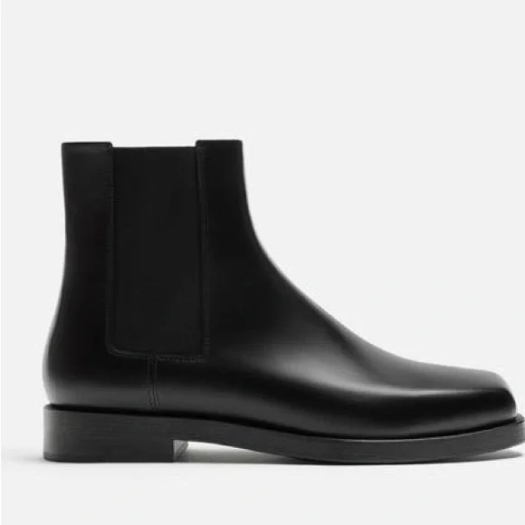 zara men | Shoes | Zara Men Black Leather Mens Chelsea Boots  display picture 2